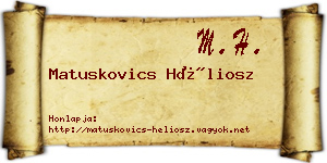 Matuskovics Héliosz névjegykártya